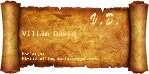 Villám Dávid névjegykártya